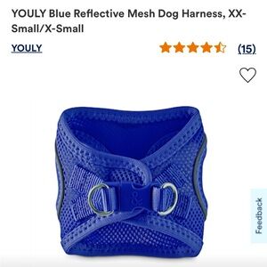 Dog’s Youly Blue Reflective Mesh Harness- XS/XXS
